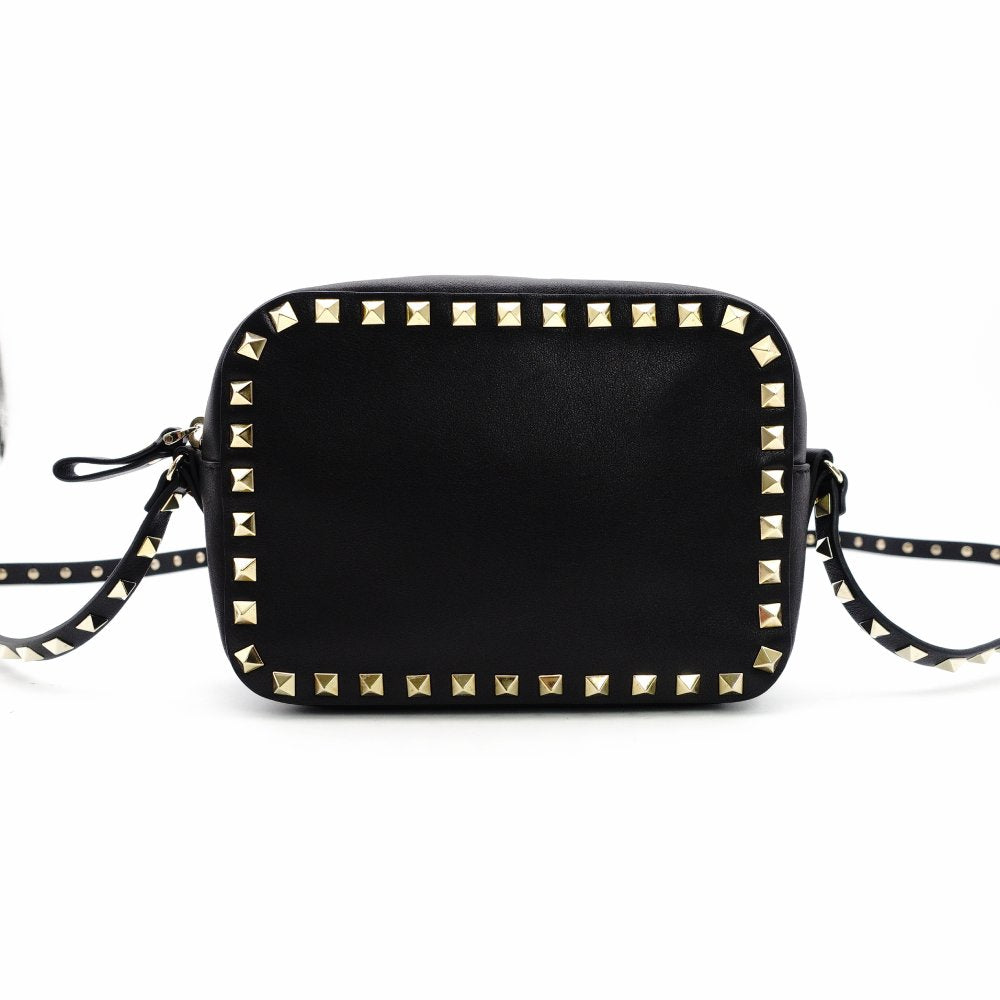 Valentino Garavani Camera Bag Black Shoulder Bag Black Studded Crossbody 7-12-129