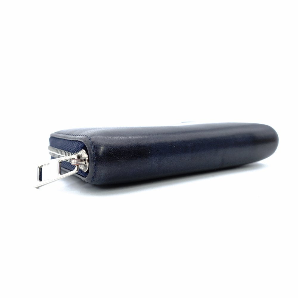 LOEWE Anagram Coin Case Navy Leather Mini Wallet Solid 7-12-158