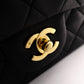 CHANEL Matelassé W-Flap Lambskin Chain Shoulder Bag, Black, Women's