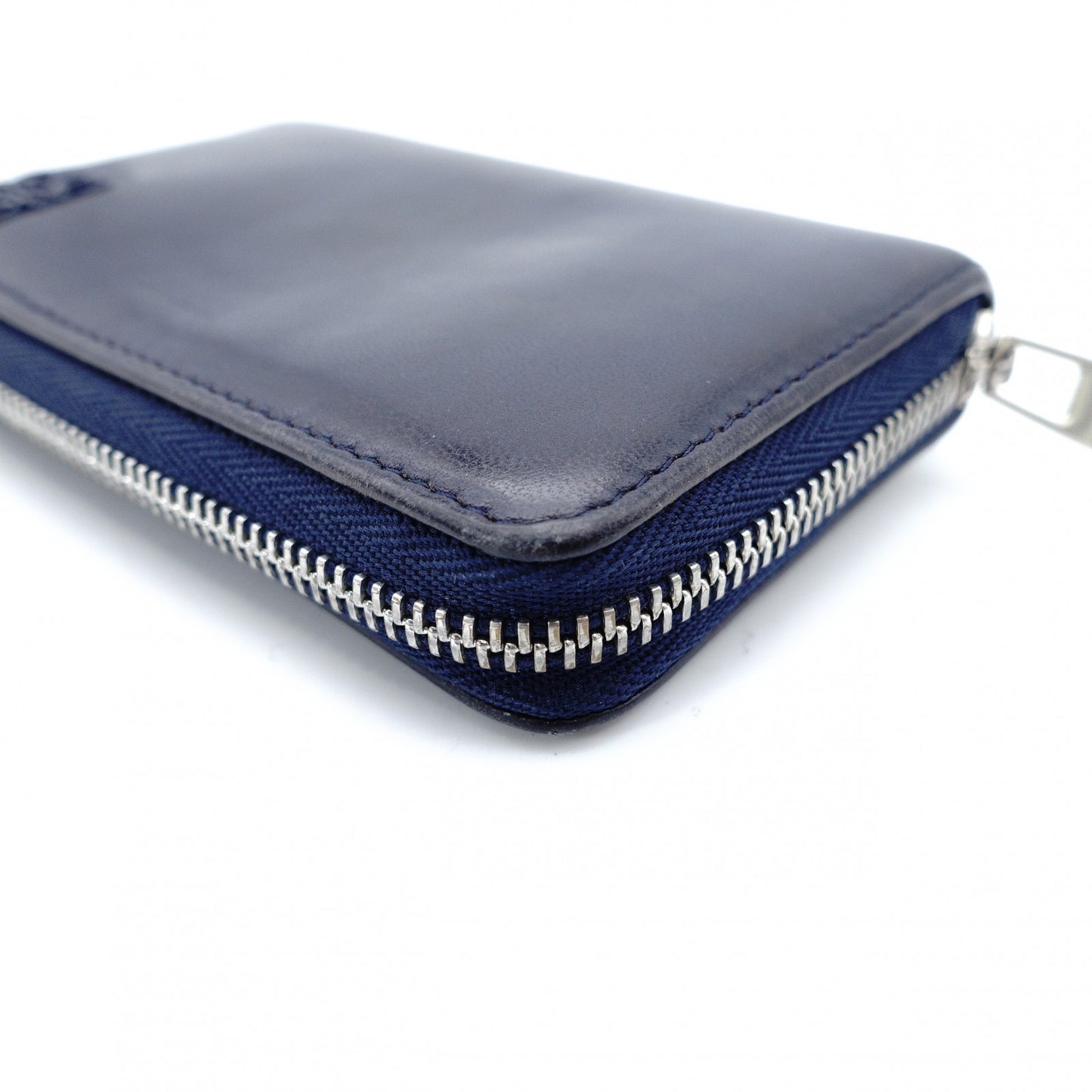 LOEWE Anagram Coin Case Navy Leather Mini Wallet Solid 7-12-158