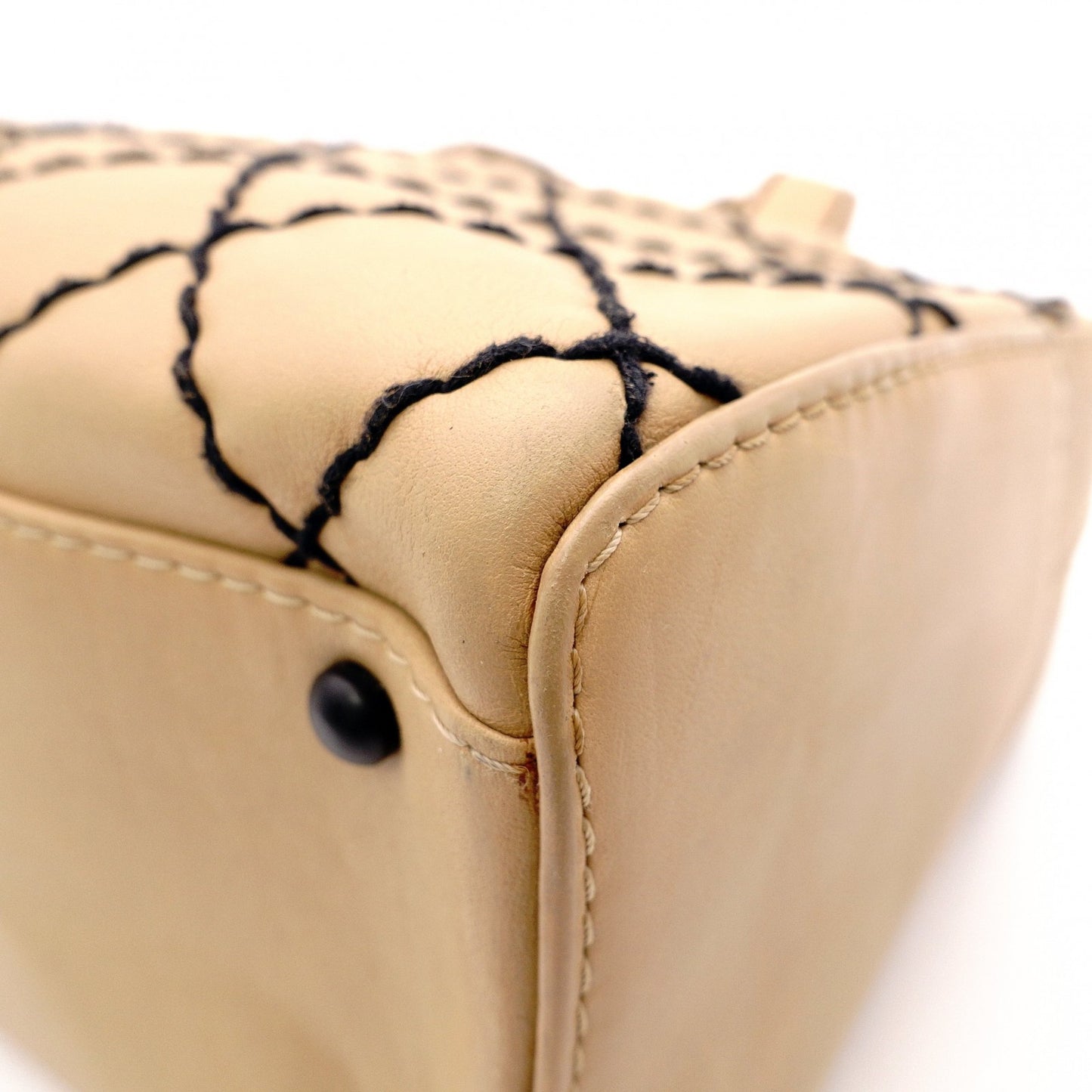 CHANEL Wild Stitch Tote Bag, Leather, Beige and Black