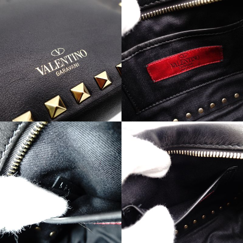 Valentino Garavani Camera Bag Black Shoulder Bag Black Studded Crossbody 7-12-129