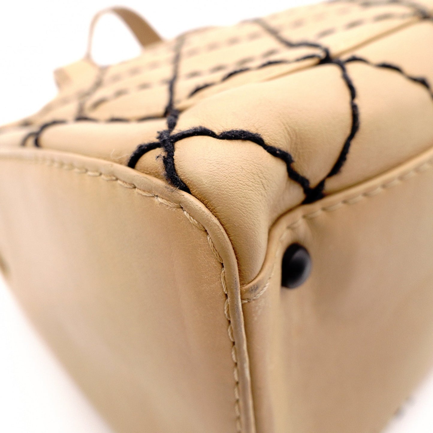 CHANEL Wild Stitch Tote Bag, Leather, Beige and Black