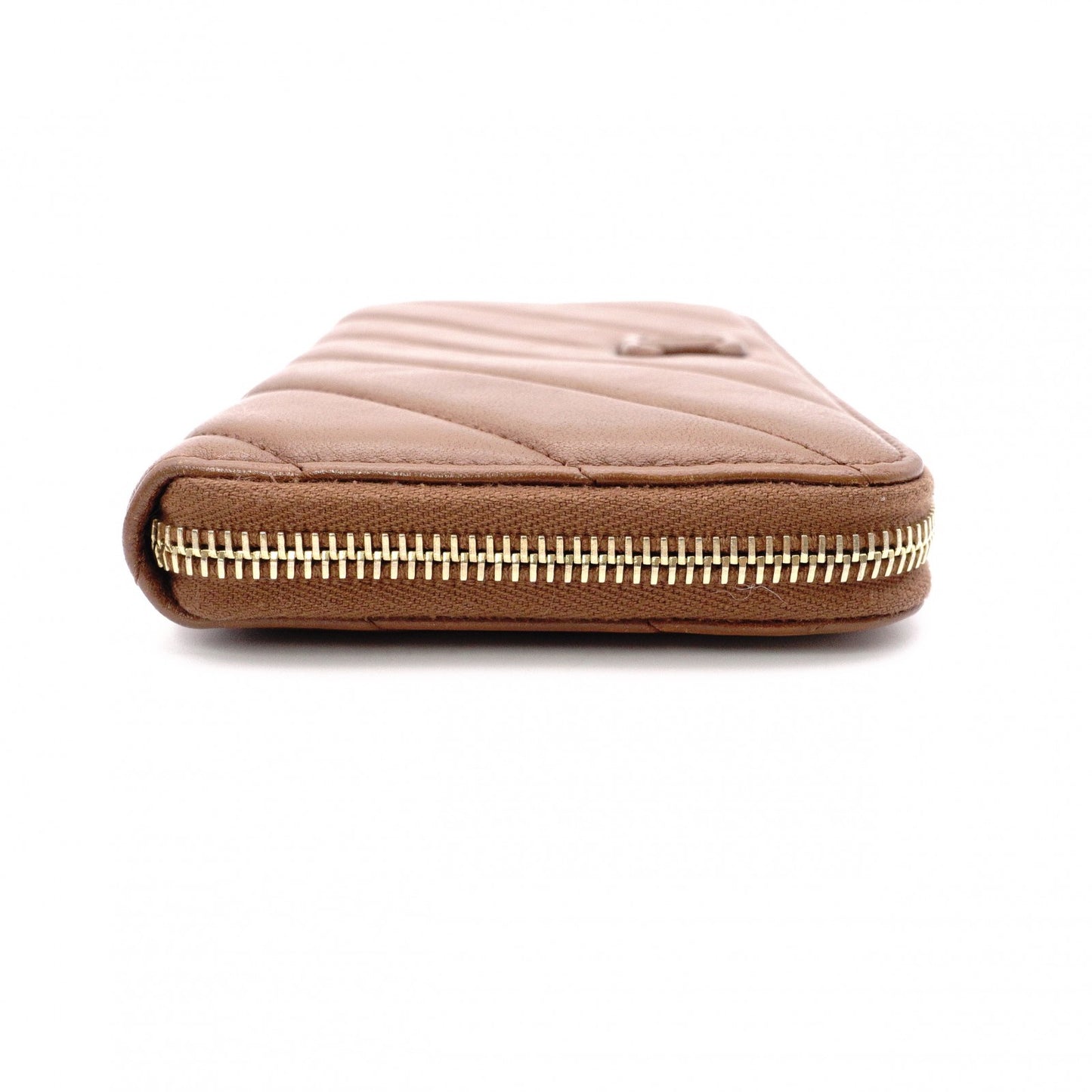 CHANEL Long Wallet, Brown Leather, CC Logo, Lambskin