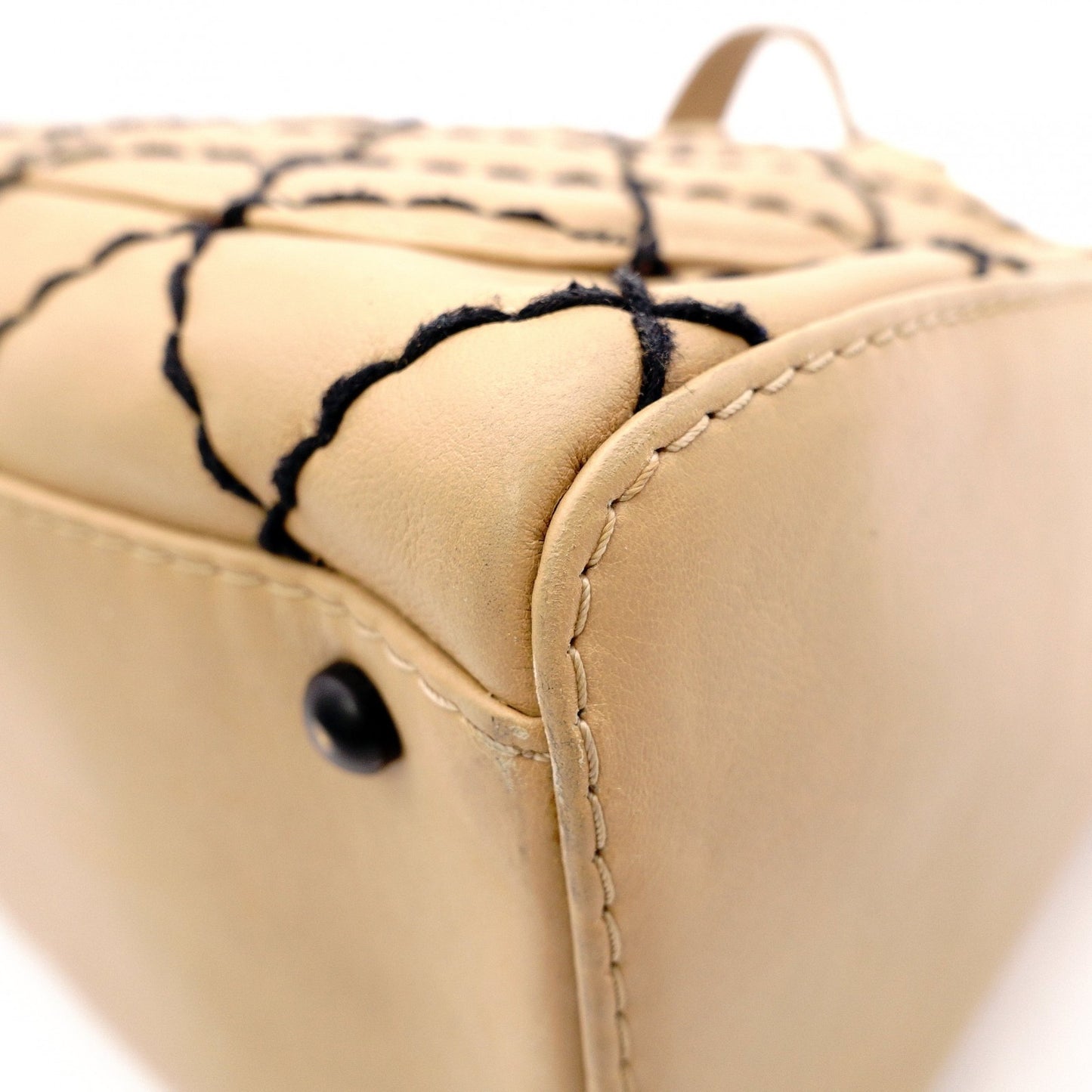 CHANEL Wild Stitch Tote Bag, Leather, Beige and Black