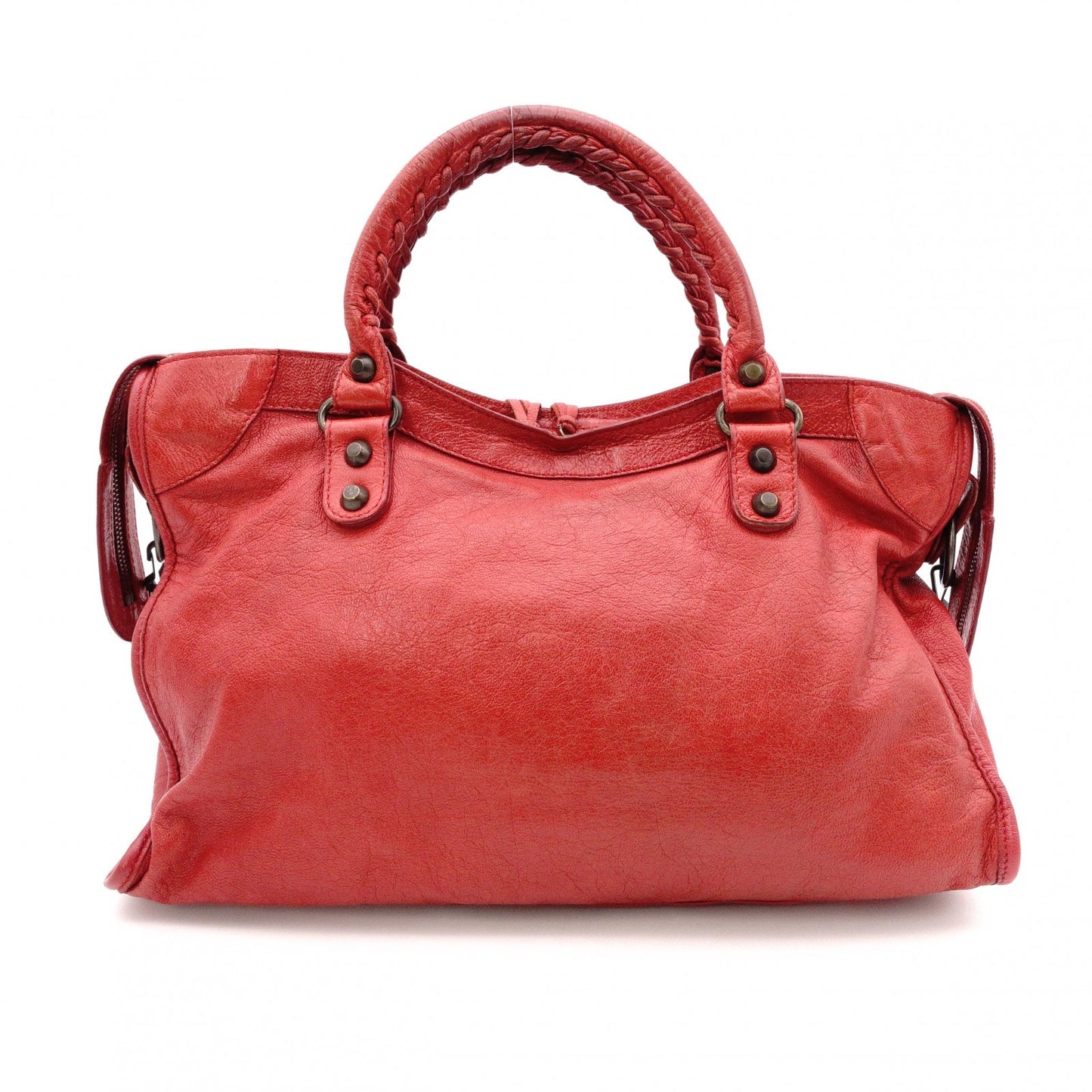 BALENCIAGA The City Handbag, 2-Way, Leather, Red, Women's