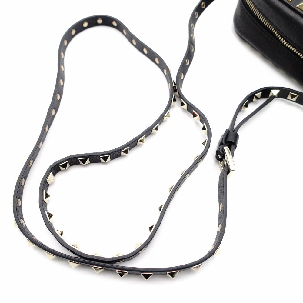 Valentino Garavani Camera Bag Black Shoulder Bag Black Studded Crossbody 7-12-129