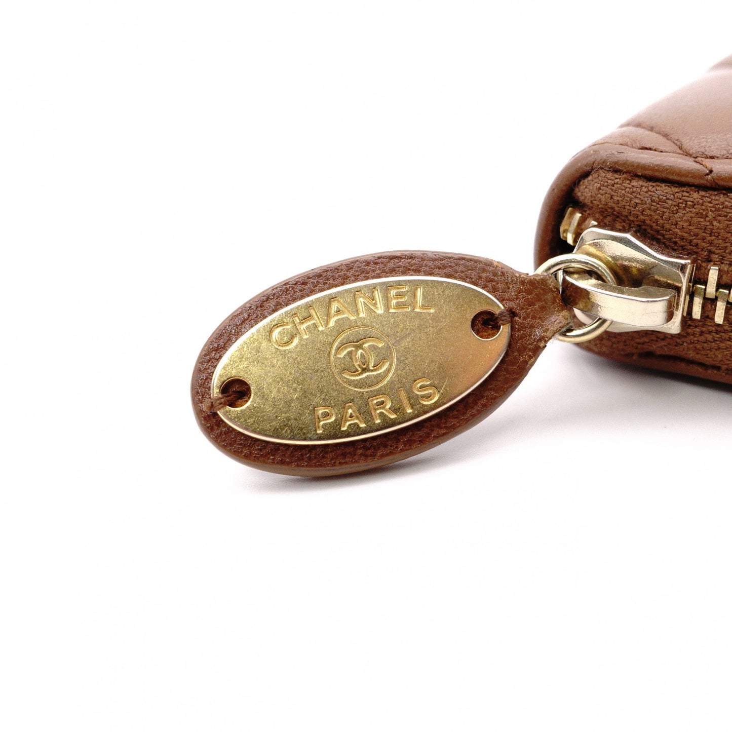 CHANEL Long Wallet, Brown Leather, CC Logo, Lambskin