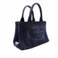 PRADA Canapa Tote Canvas Small Handbag Navy Denim 2-Way Shoulder 7-8-597