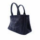 PRADA Canapa Tote Canvas Small Handbag Navy Denim 2-Way Shoulder 7-8-597