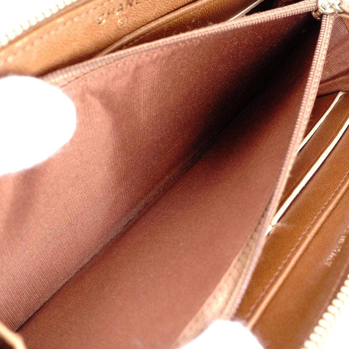 CHANEL Long Wallet, Brown Leather, CC Logo, Lambskin