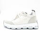 HERMES Impulse Fabric Sneakers Women's Size 37 (approx. 9.3") White × Black Suede Nylon 7-12-168