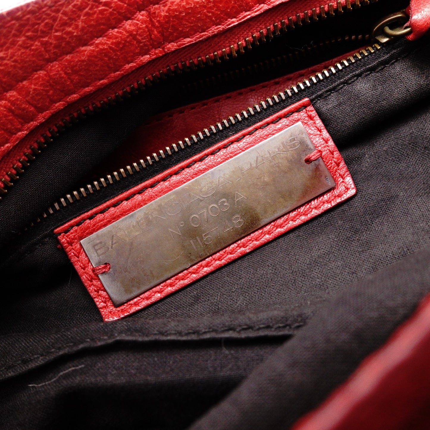 BALENCIAGA The City Handbag, 2-Way, Leather, Red, Women's
