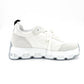 HERMES Impulse Fabric Sneakers Women's Size 37 (approx. 9.3") White × Black Suede Nylon 7-12-168