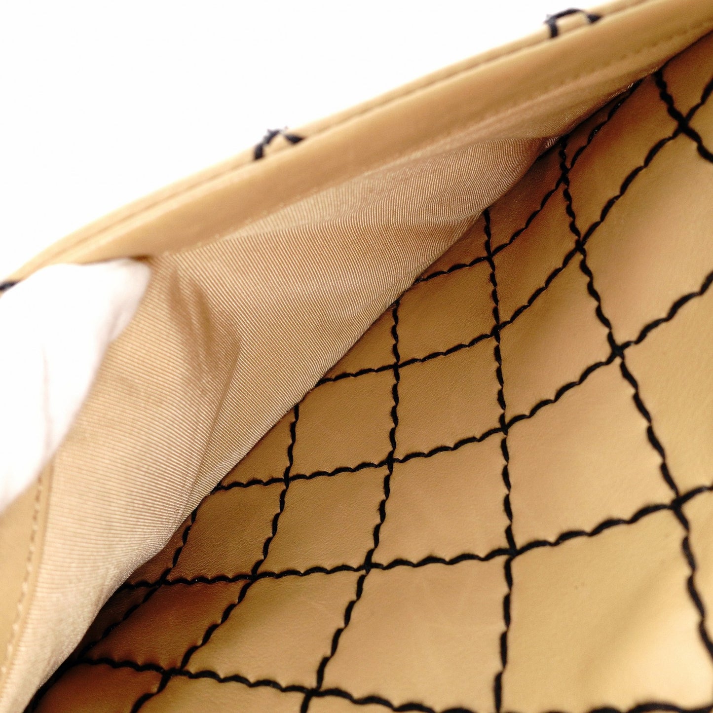 CHANEL Wild Stitch Tote Bag, Leather, Beige and Black
