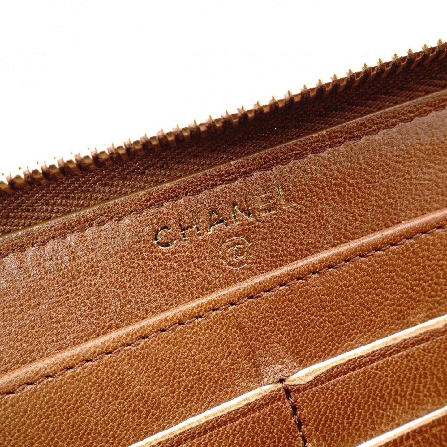 CHANEL Long Wallet, Brown Leather, CC Logo, Lambskin