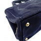PRADA Canapa Tote Canvas Small Handbag Navy Denim 2-Way Shoulder 7-8-597