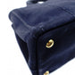 PRADA Canapa Tote Canvas Small Handbag Navy Denim 2-Way Shoulder 7-8-597