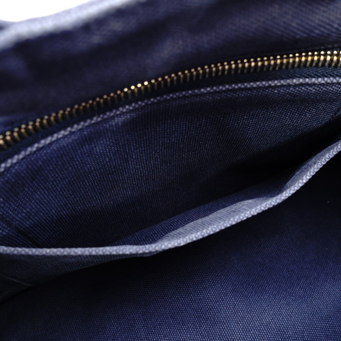 PRADA Canapa Tote Canvas Small Handbag Navy Denim 2-Way Shoulder 7-8-597