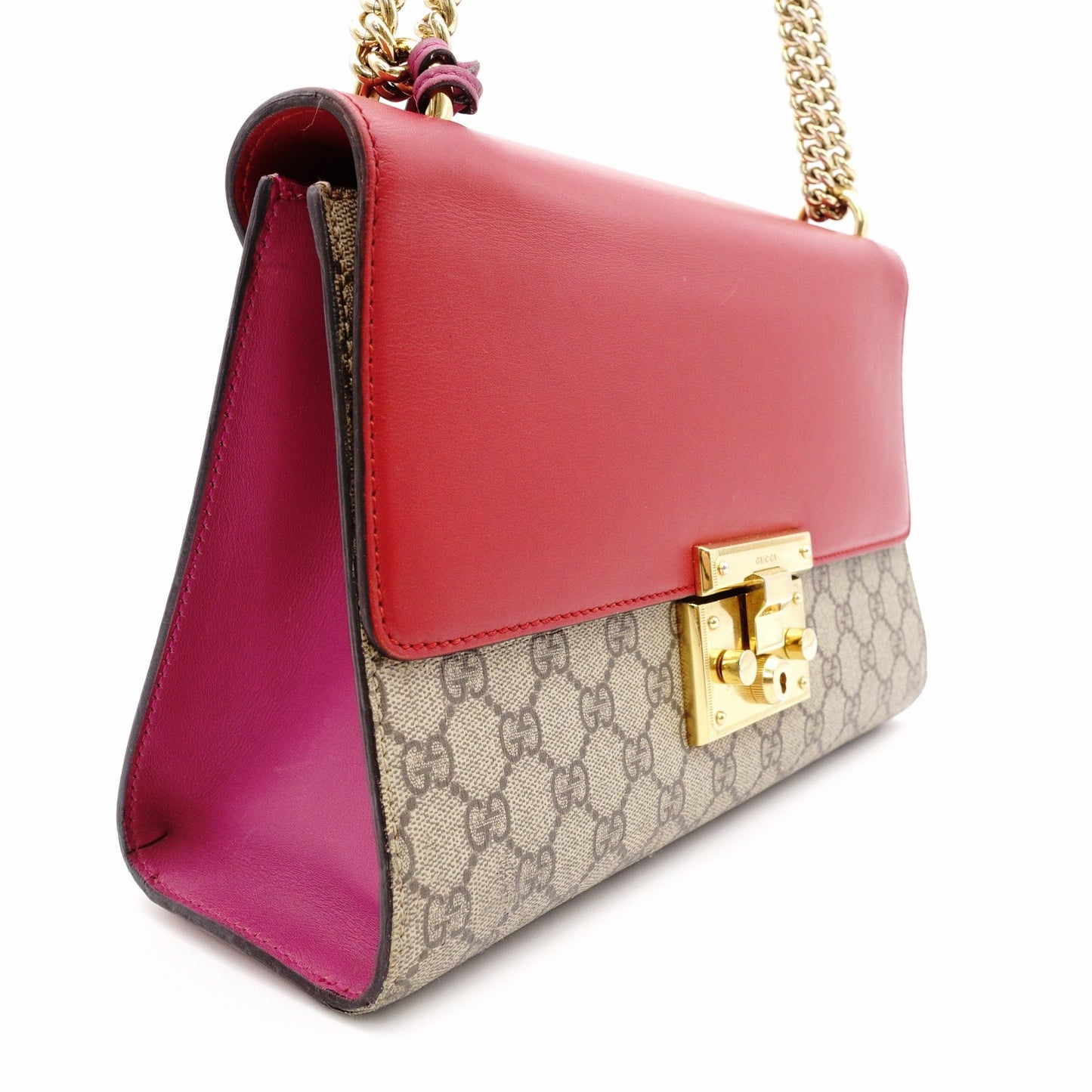 GUCCI Padlock Medium GG Supreme Canvas Shoulder Bag