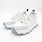 HERMES Impulse Fabric Sneakers Women's Size 37 (approx. 9.3") White × Black Suede Nylon 7-12-168