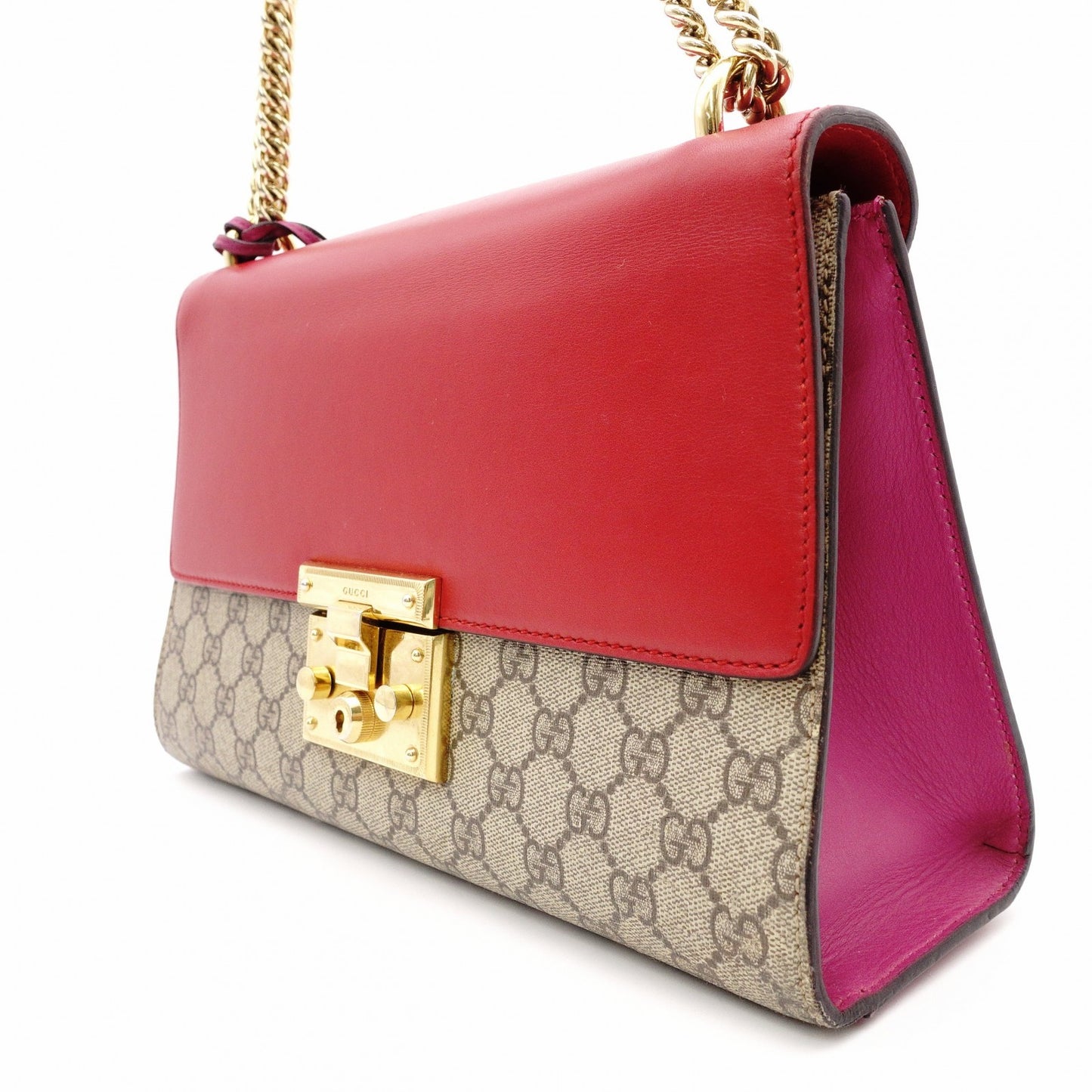 GUCCI Padlock Medium GG Supreme Canvas Shoulder Bag