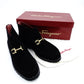 Unused Salvatore Ferragamo Gancini Shoes 6.5 Women's Short Boots Black Suede Black 7-12-291