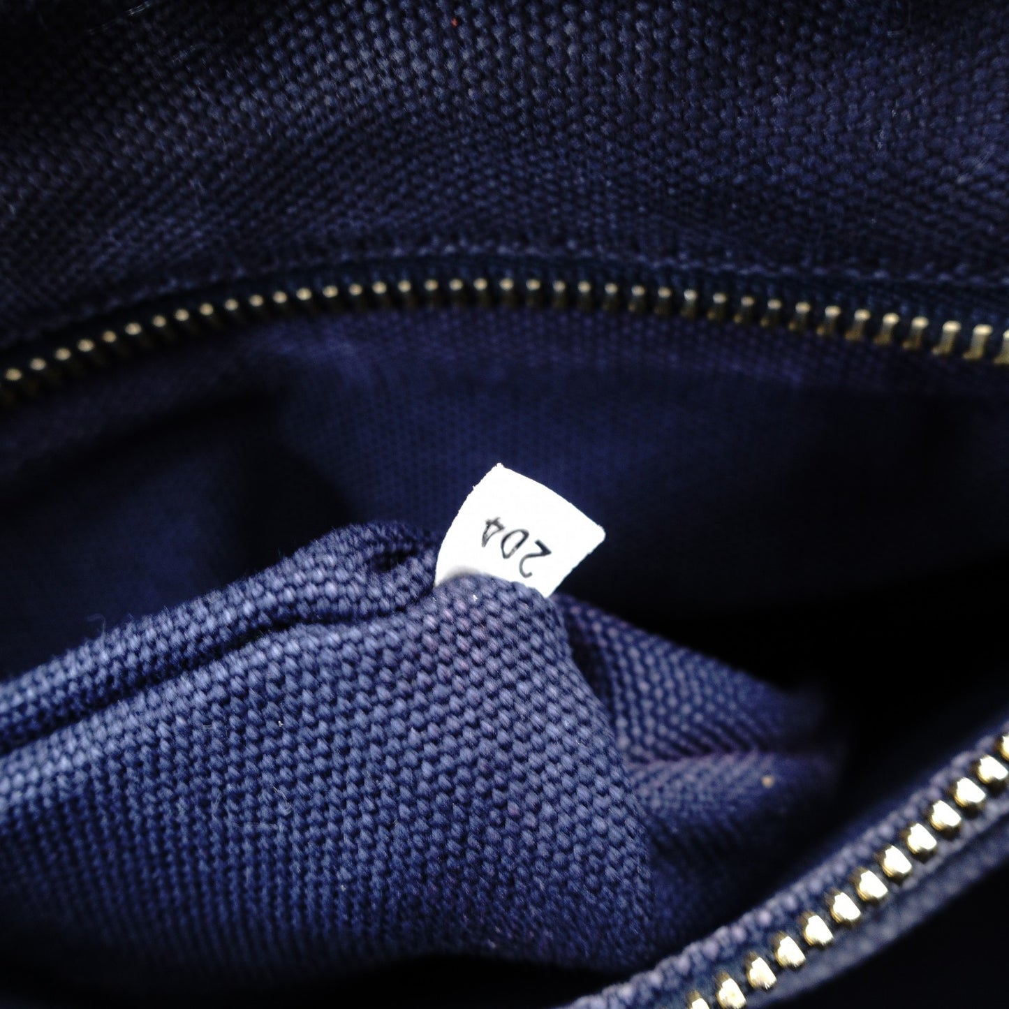 PRADA Canapa Tote Canvas Small Handbag Navy Denim 2-Way Shoulder 7-8-597