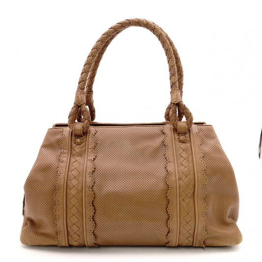 BOTTEGAVENETA Perforated Handbag, Leather, Brown, Women's