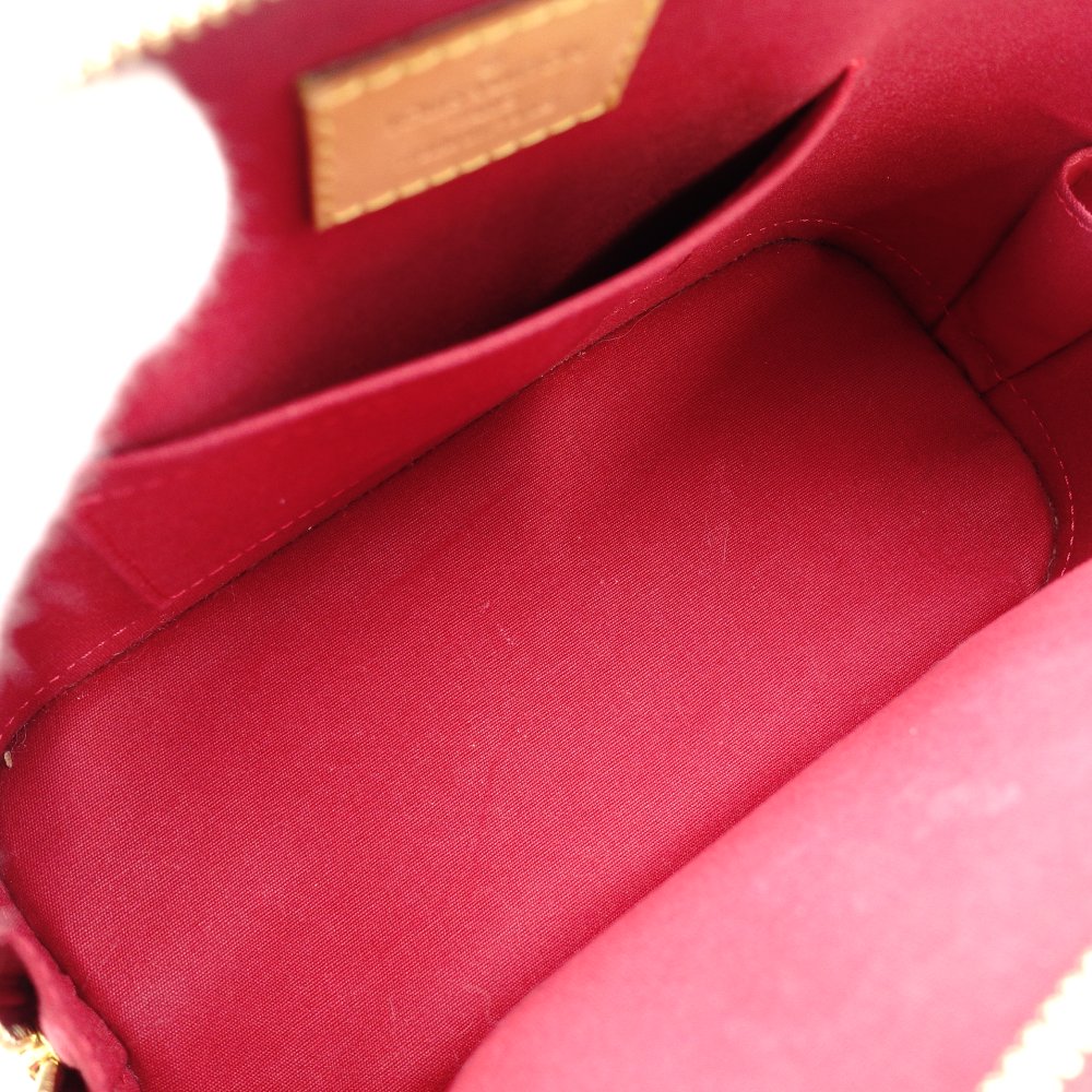 LOUIS VUITTON Alma BB Handbag Patent Leather Red 2-Way Leather Red Shoulder 7-11-752