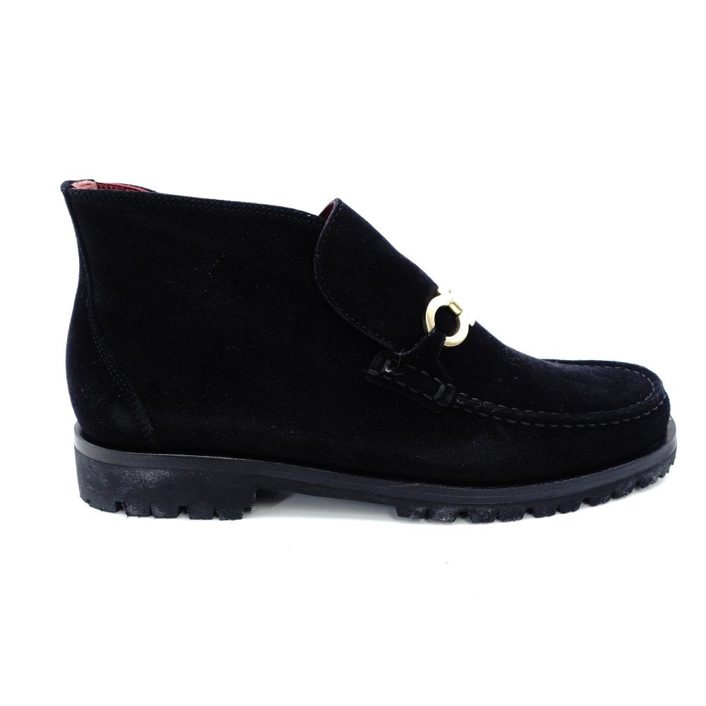 Unused Salvatore Ferragamo Gancini Shoes 6.5 Women's Short Boots Black Suede Black 7-12-291