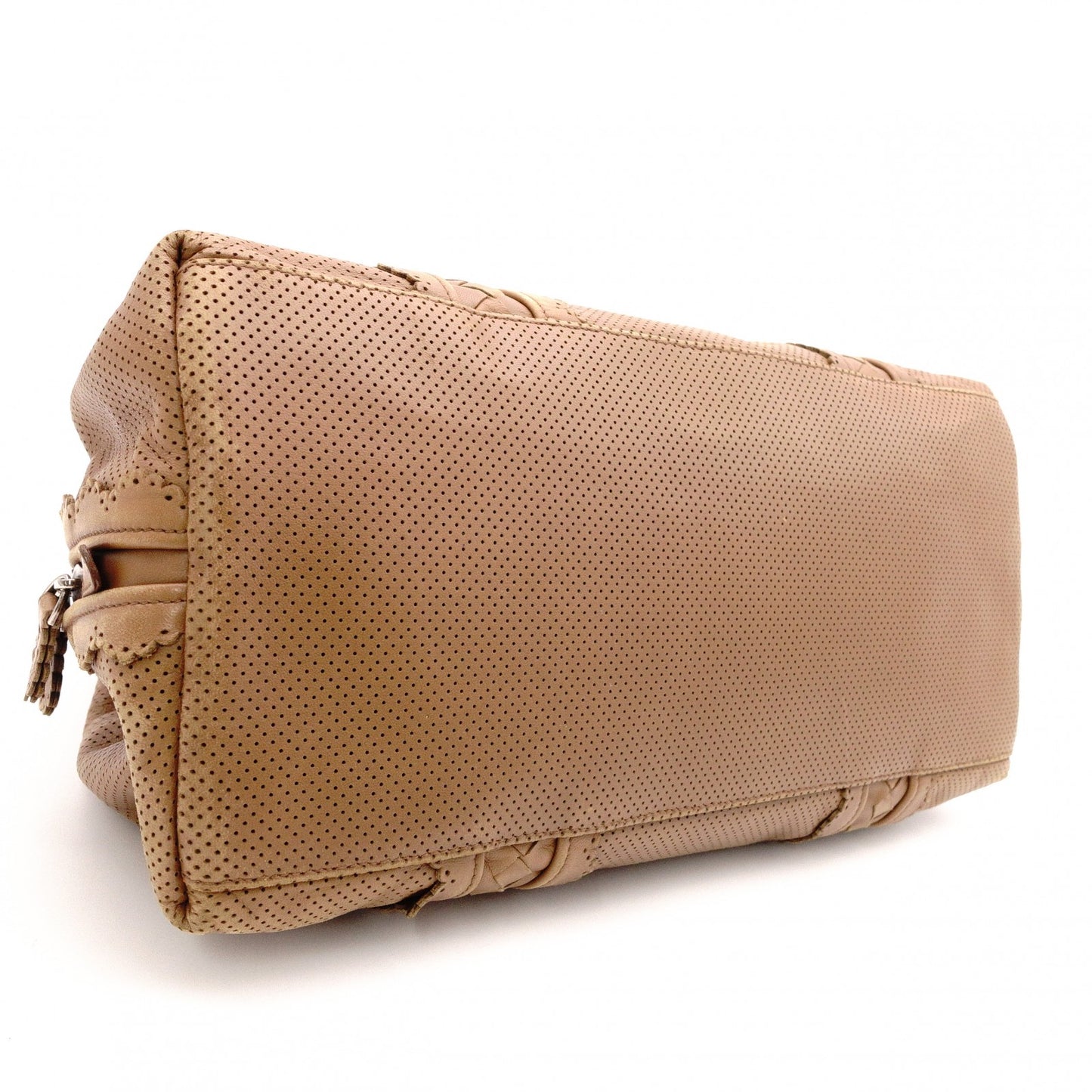 BOTTEGAVENETA Perforated Handbag, Leather, Brown, Women's