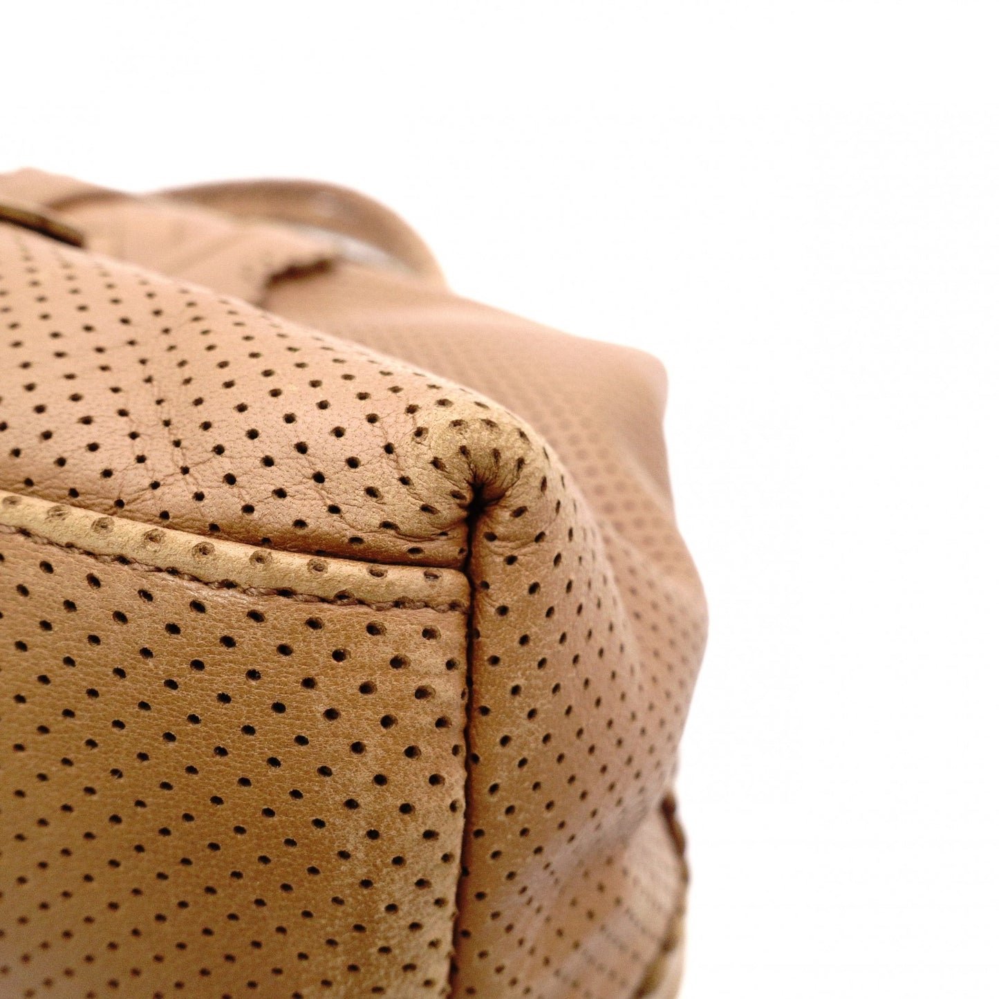 BOTTEGAVENETA Perforated Handbag, Leather, Brown, Women's