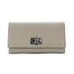 FENDI Celeria Peekaboo Long Wallet Leather Beige Silver Hardware With Box 7-11-416