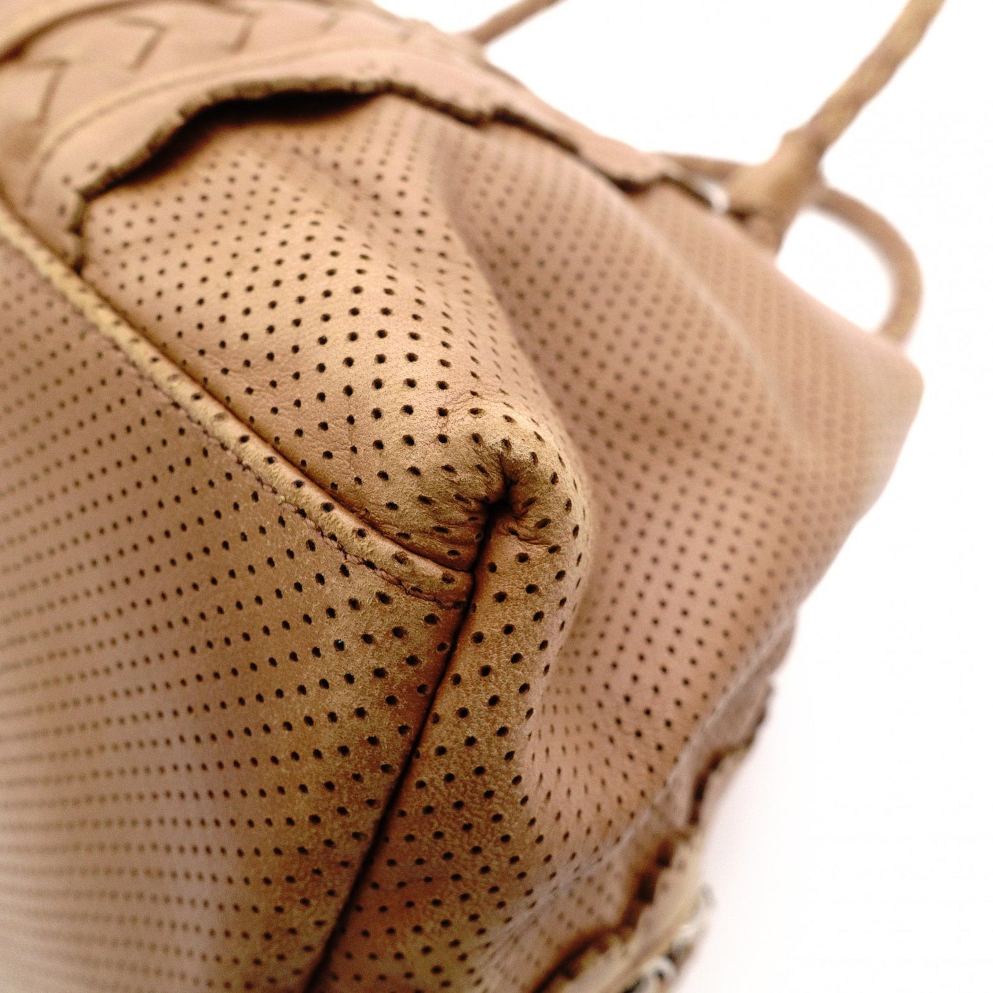 BOTTEGAVENETA Perforated Handbag, Leather, Brown, Women's