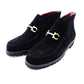 Unused Salvatore Ferragamo Gancini Shoes 6.5 Women's Short Boots Black Suede Black 7-12-291