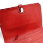 HERMES Dogon GM Long Wallet Red-Tone Leather T-Stamp Silver Hardware Red Wallet Women's 7-12-151