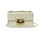 GUCCI Padlock Beestars Chain Shoulder Bag Beige Leather Crossbody 7-10-703