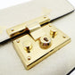 GUCCI Padlock Beestars Chain Shoulder Bag Beige Leather Crossbody 7-10-703