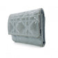 Christian Dior Cannage Tri-fold Wallet, Patent Leather, Blue