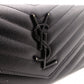 YVES SAINT LAURENT Cassandra Long Wallet, Chevron Leather, Black, Women's