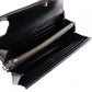 YVES SAINT LAURENT Cassandra Long Wallet, Chevron Leather, Black, Women's