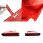 HERMES Veau Soufflé Long Wallet Red Leather Gold Hardware Red X-Stamped Wallet 7-12-282