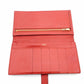 HERMES Veau Soufflé Long Wallet Red Leather Gold Hardware Red X-Stamped Wallet 7-12-282