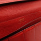 HERMES Veau Soufflé Long Wallet Red Leather Gold Hardware Red X-Stamped Wallet 7-12-282