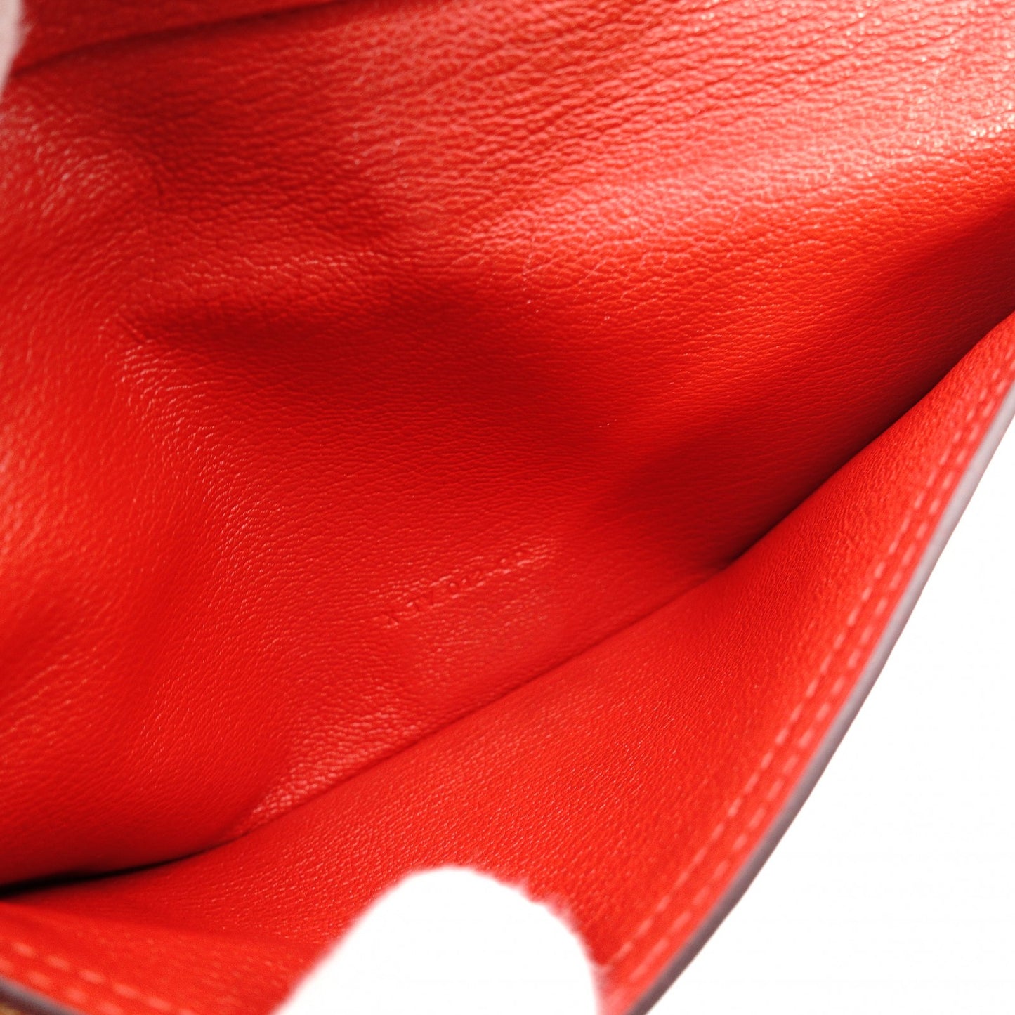 HERMES Veau Soufflé Long Wallet Red Leather Gold Hardware Red X-Stamped Wallet 7-12-282