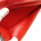 HERMES Veau Soufflé Long Wallet Red Leather Gold Hardware Red X-Stamped Wallet 7-12-282