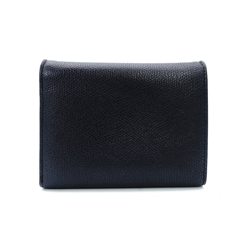 Valextra Izyde Compact Wallet Leather Black Fold Wallet Men's Wallet 7-12-166