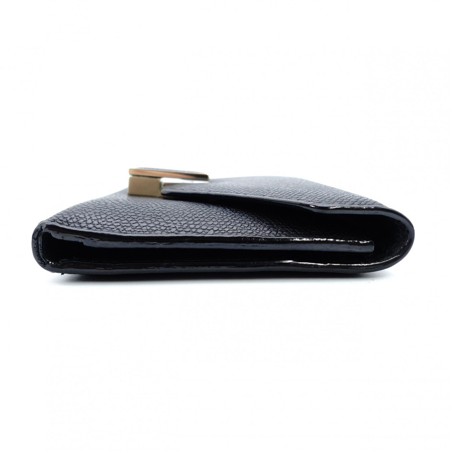 Valextra Izyde Compact Wallet Leather Black Fold Wallet Men's Wallet 7-12-166