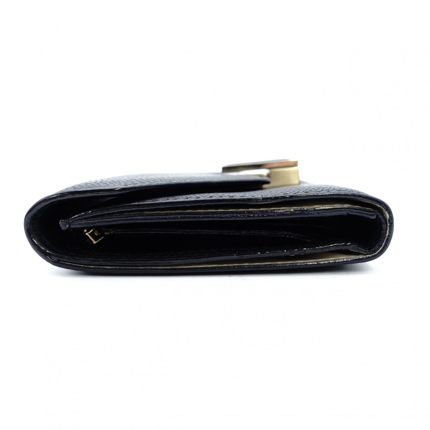 Valextra Izyde Compact Wallet Leather Black Fold Wallet Men's Wallet 7-12-166